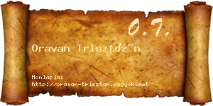 Oravan Trisztán névjegykártya